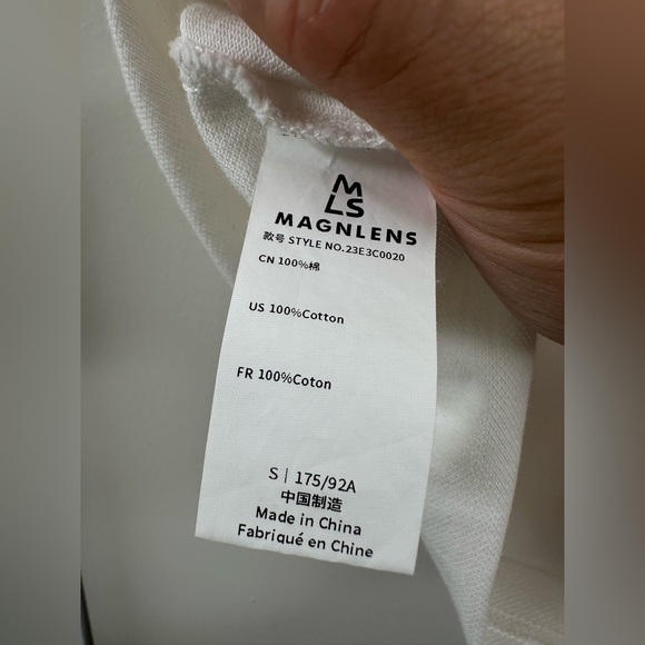 NWT $95 Magnlens Half zip Up Polo Shirt White Small S Cotton Blended Regular Fit - Picture 11 of 12